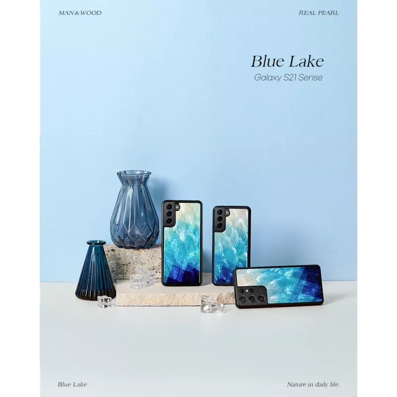 Protective phone case iKins for Samsung Galaxy S21 in Blue Lake Black