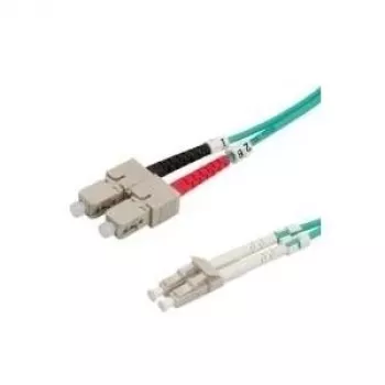 Value 21.99.8711 Fibre optic connection cable (1x LC connector - 1x SC connector) 50/125 1.00 m Turq