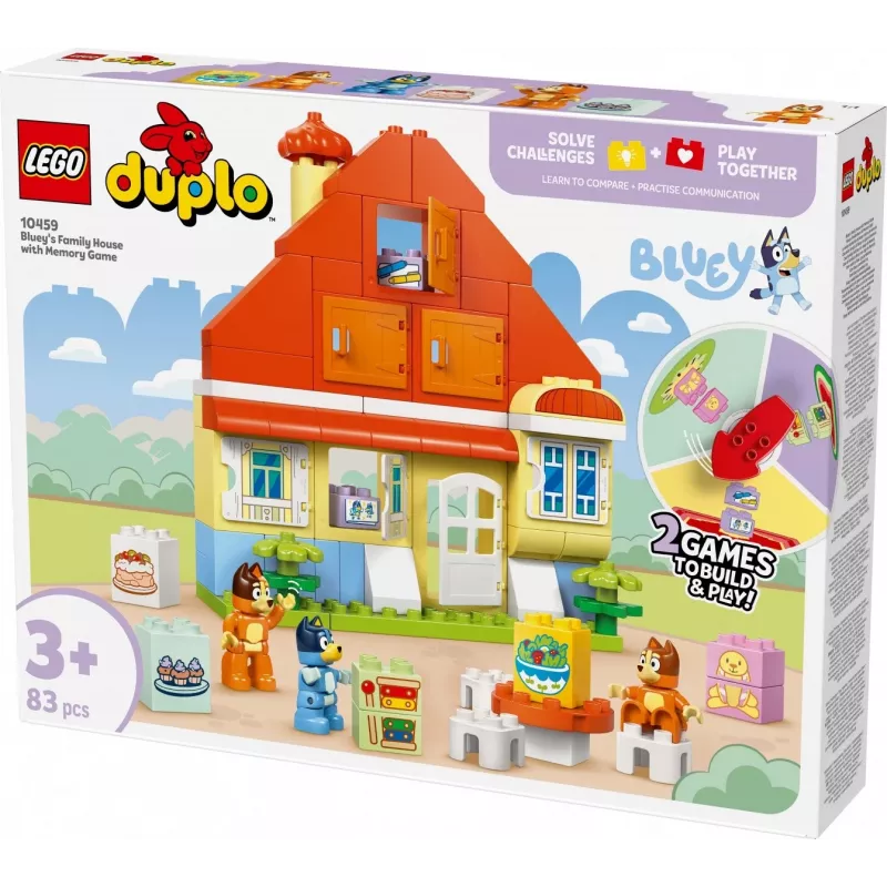 Building toy LEGO Bluey Family House with Memory Game 10459 — 83 pieces, 3 minifigures, age 3+