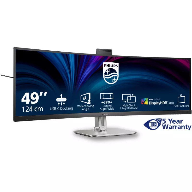 Philips 5000 series 49B2U5900CH/00 computer monitor 124 cm (48.8 inch) 5120 x 1440 pixels Dual QHD LCD Black