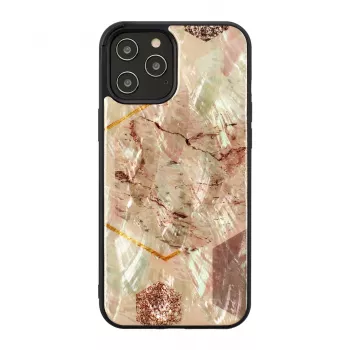 Protective phone case iKins for Apple iPhone 12 / 12 Pro — pink marble design