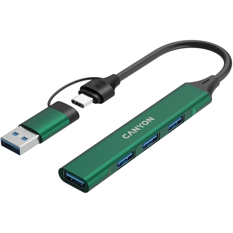 CANYON hub DS-02 4in1 USB-A/C Green
