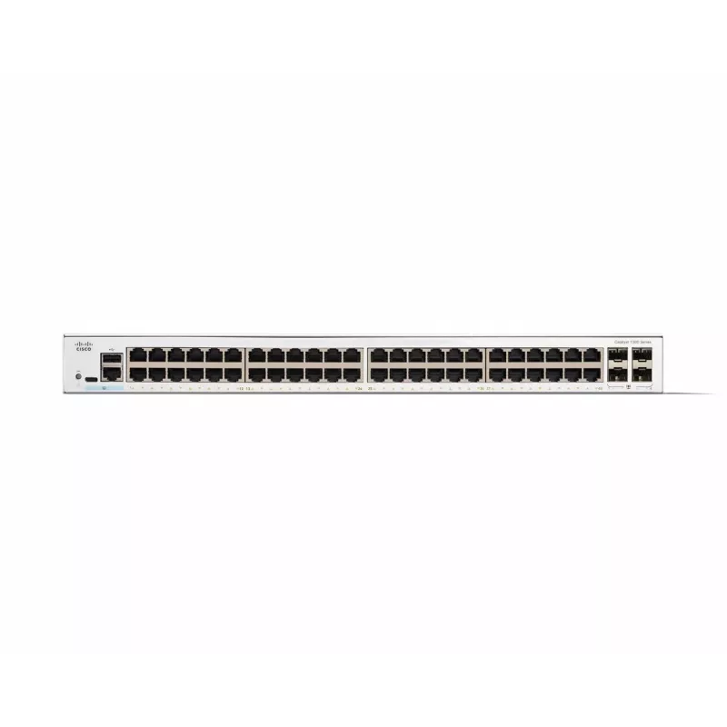 Cisco Catalyst 1300-48T-4G Managed Switch, 48 Port GE, 4x1GE SFP, Limited Lifetime Protection (C1300-48T-4G)