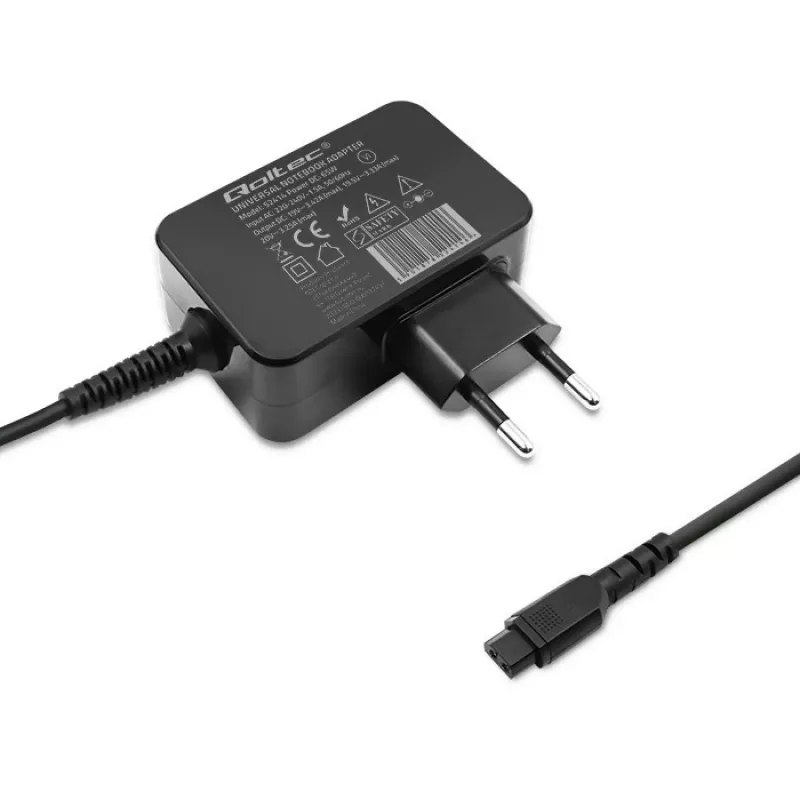 Universal power adapter QOLTEC 52414 65W with 10 interchangeable plugs