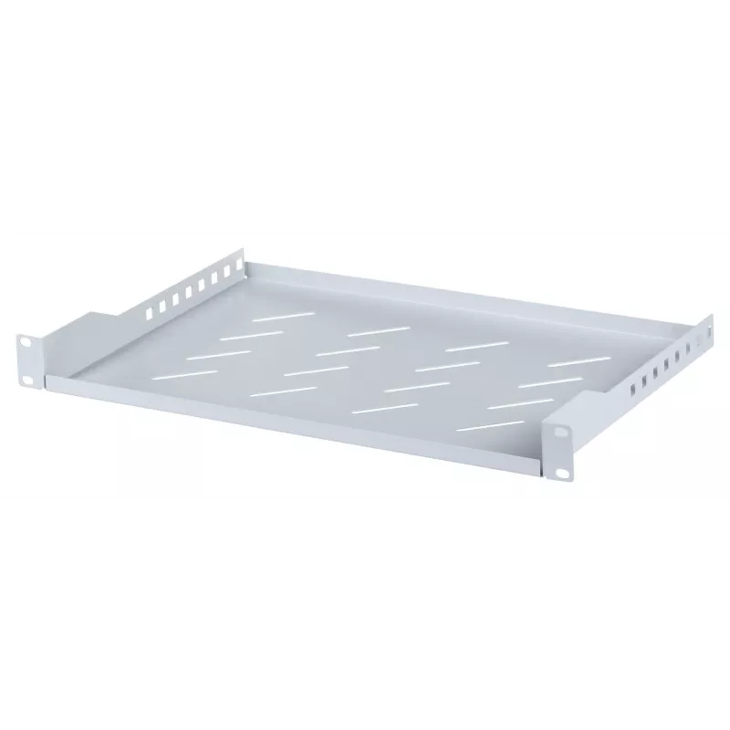 Rack shelf LANBERG AK-1004-S — 1U 19 inch grey, 483 mm width, 300 mm depth, 25 kg capacity