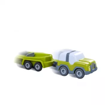 Kullerbü - Geländewagen mit Anhänger, Spielfahrzeug anthrazit/weiß