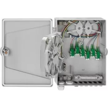 Surface-mount distribution box Rutenbeck APL 12×LC-D OS2 APC, light grey RAL 7035