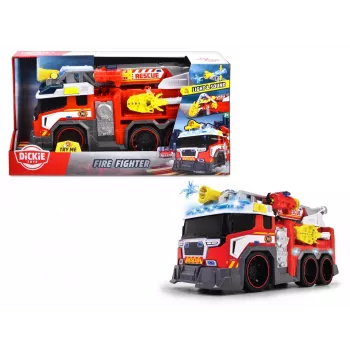 Fire truck toy Dickie model 203307000 — battery-powered, for ages 3+, colors: black/blue/red/white/yellow
