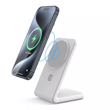 Wireless charger Crong CRG-MSS-WHT 10W fast charging for Qi-compatible devices