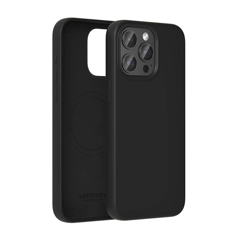 Protective silicone case Vention KUFB0-40 for iPhone 15 Pro Max — black soft-touch cover