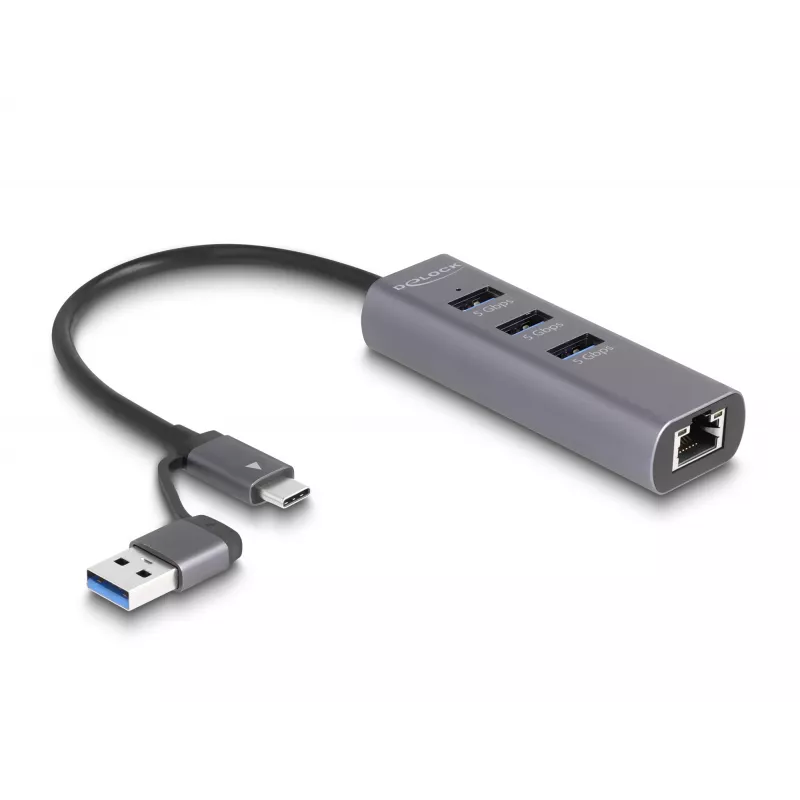 DeLOCK 64282 laptop-dockingstation & portreplikator Wired USB 3.2 Gen 1 (3.1 Gen 1) Type-C Grey (64282)
