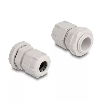Cable gland M16 DELOCK, plastic, grey, pack of 10