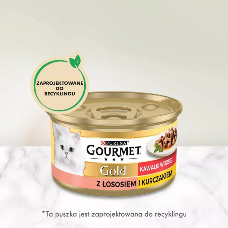 Wet cat food Purina Nestlé GOURMET Gold Adult 85 g — Chicken & Salmon, protein 7%, moisture 82%