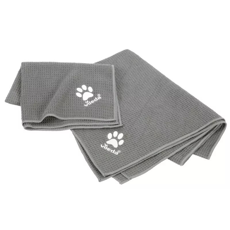 Towel VILEDA Pet Wipes 172650 450x700 mm, polyester, machine washable, grey
