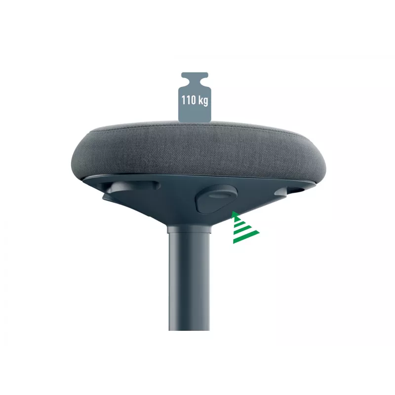 Office chair Leitz 65440089 padded seat grey plastic frame