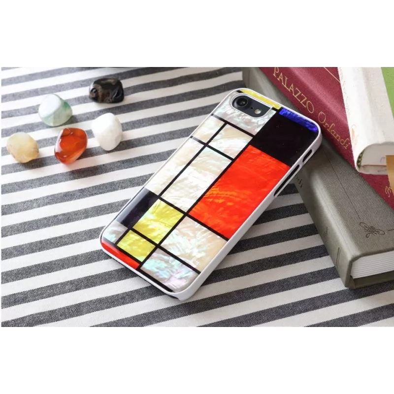 Protective case iKins for Apple iPhone 8 / 7 Mondrian White