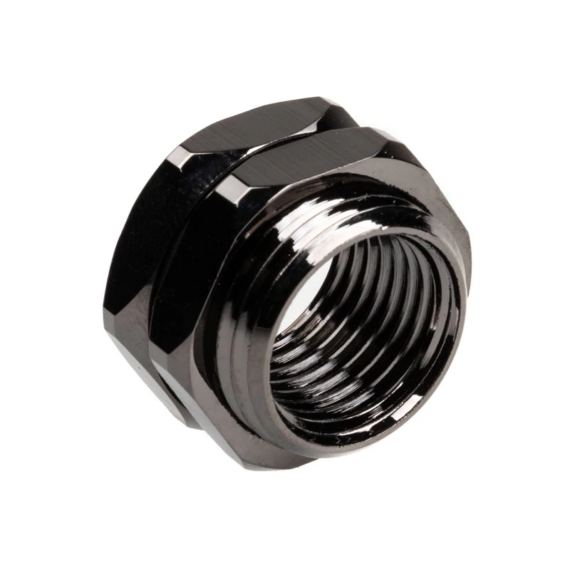 XSPC G1/4 Case Pass-Through Bulkhead Fitting, Black Chrome