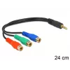 Audio cable DeLOCK 62499 0.24m 3.5mm to 3 x RCA Black