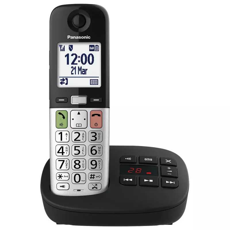 DECT telephone Panasonic KX-TGU430 wireless handset, speakerphone, Caller ID, 2.4 inch display, 1000-entry phonebook, grey/black