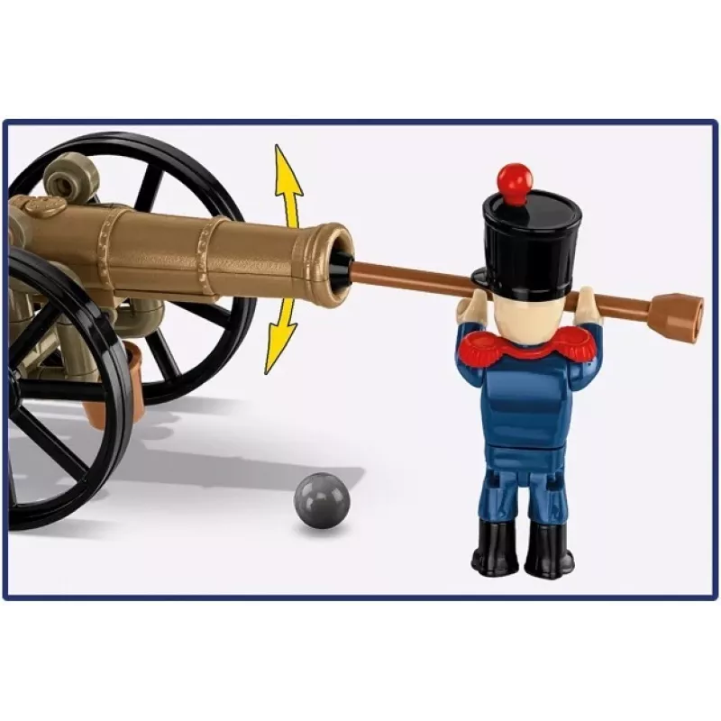 French Artilleryman with Cannon Building Blocks Set, 97 Pieces