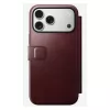 Mobile phone cover Nomad Modern Leather Folio for iPhone 17 Pro Max — leather, TPU, PC, aluminium, burgundy, 16 cm (6.3 inch)