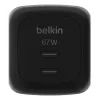 AC indoor fast charger Belkin WCH020kqBK, 2× USB-C, universal compatibility, power protection, black