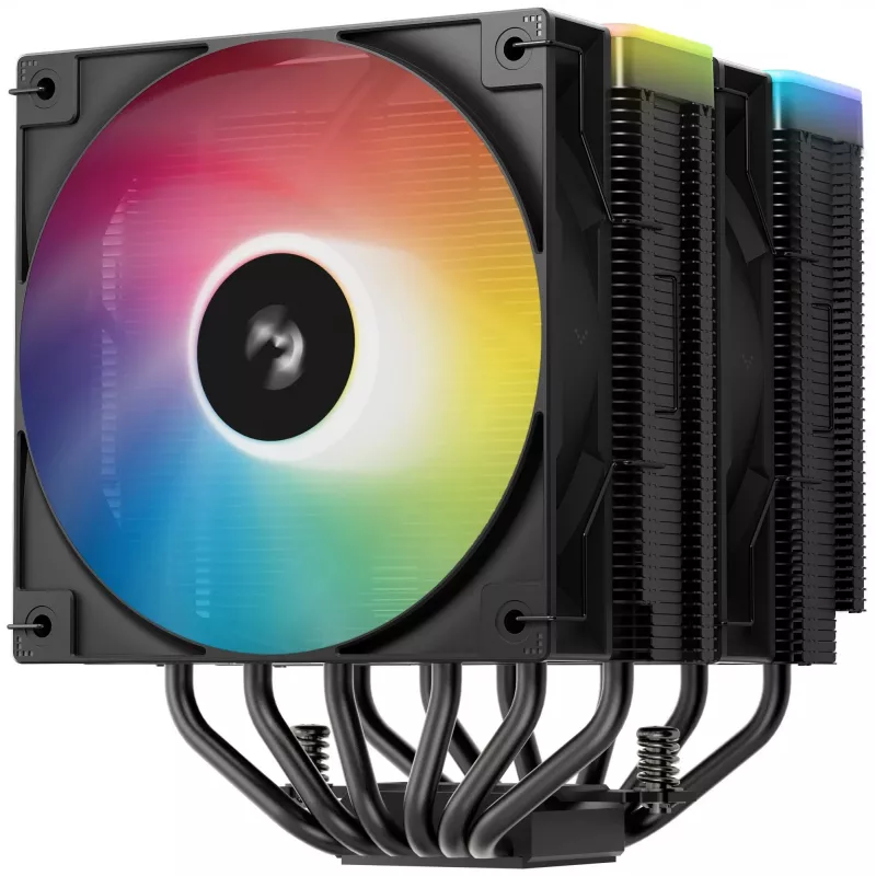 Air cooler DeepCool AG620 BK ARGB V2 — 120 mm dual-fan, 6 heat pipes, LGA 1700/AM4/AM5 support, black