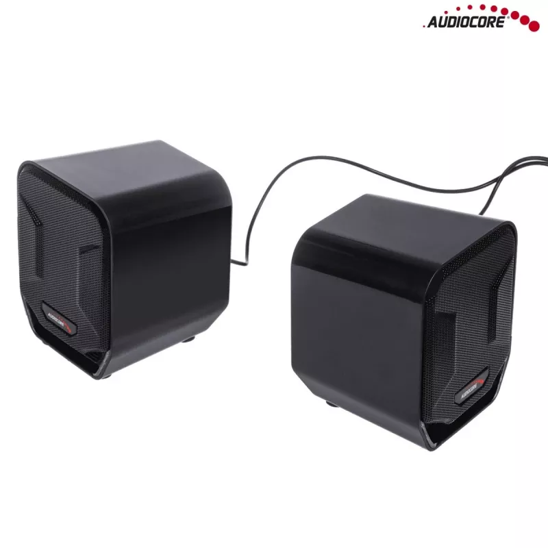 Audiocore AC865B 2.0 USB Computer Speakers, 6 W, Black/Blue