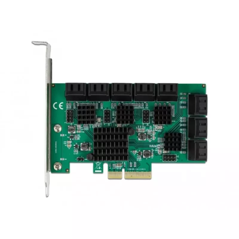 DeLOCK 16 port SATA PCI Express x4 Card 6 Gbit/s Green Grey