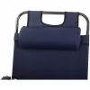 Folding Garden Recliner with Cushion Black Forest, Navy Blue