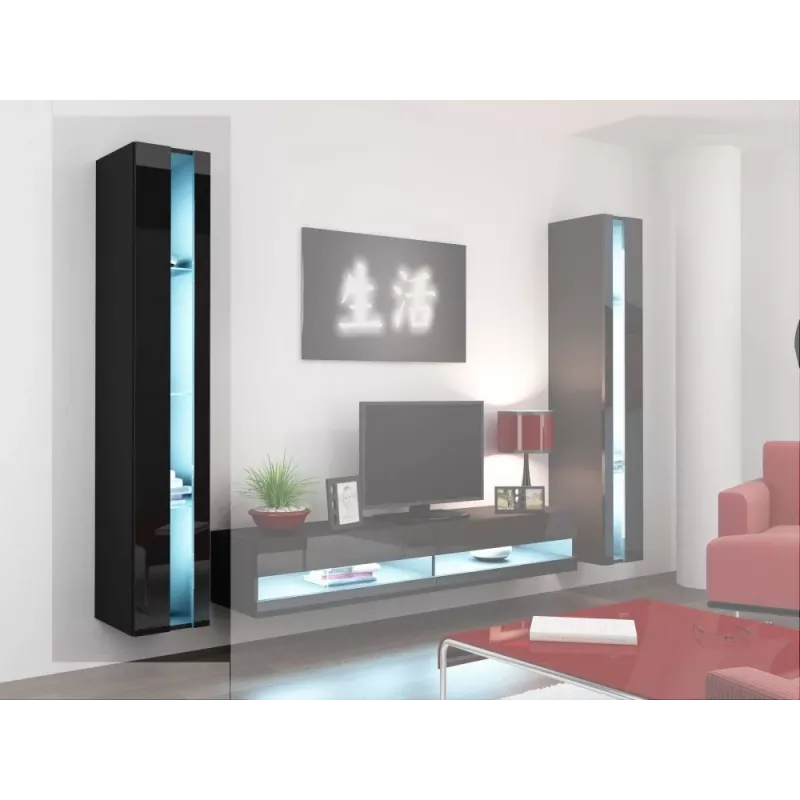 Cama Shelf unit VIGO NEW 180/40/30 black/black gloss
