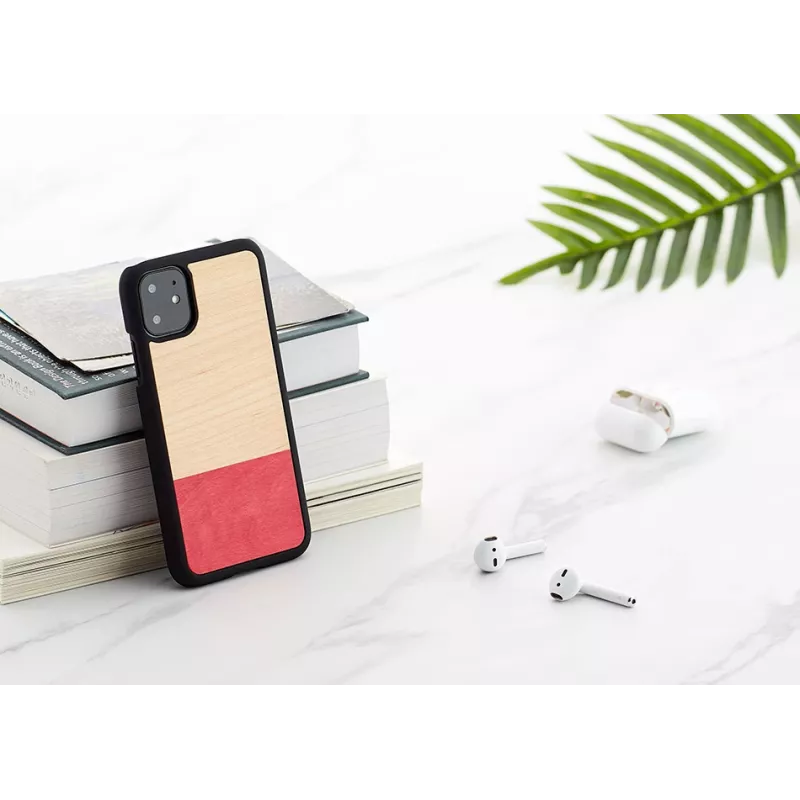 Smartphone case man and wood for iPhone 11 — black, mismatched design