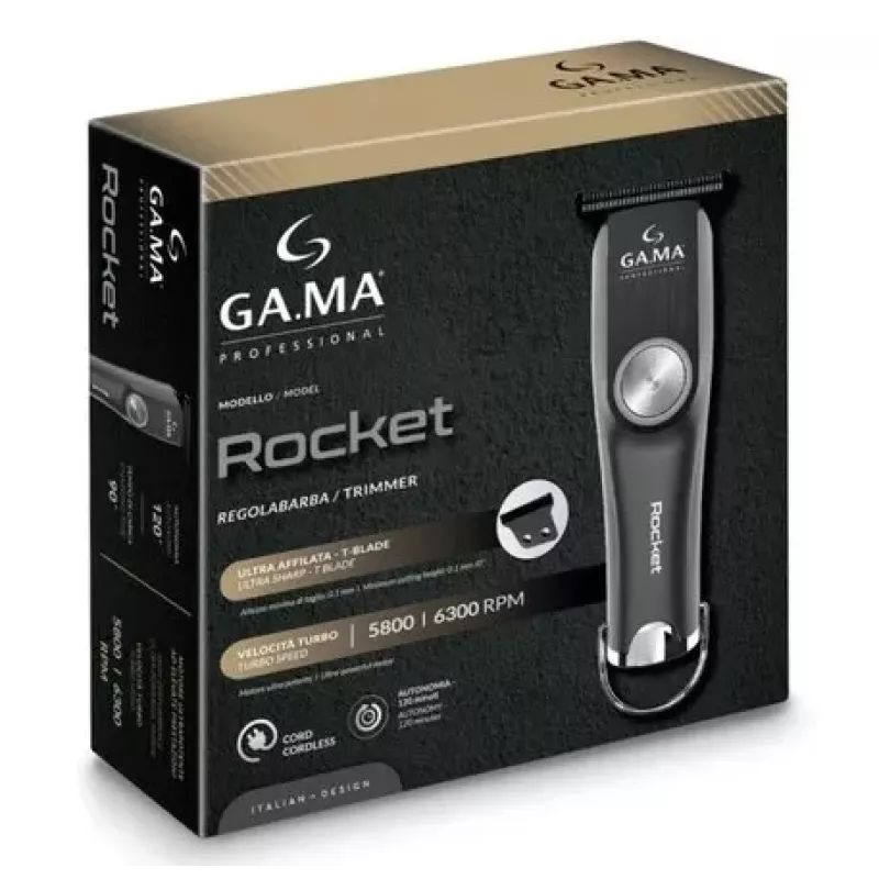 GA.MA PM2510 Rocket cord-cordless trimmer, Black | GA.MA