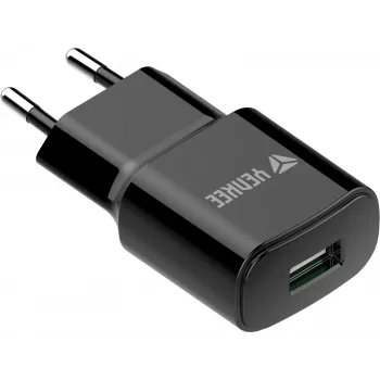 Mains USB-A Charger YENKEE YAC 2013BK — 12W, 2.4A output