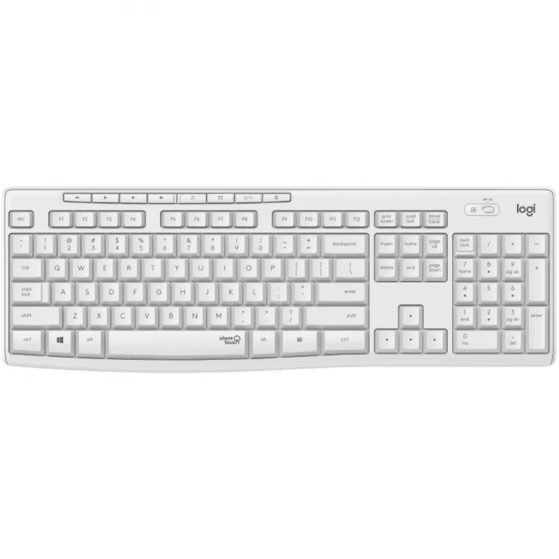 Logitech MK295 Silent Keyboard & Mouse Set, White, Wireless via USB-Receiver, Swiss, 920-009872