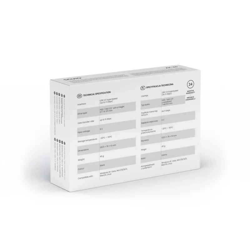 HDD/SSD enclosure SAVIO AK-65 Black 2.5 inch SATA USB 3.0 5 Gbit/s Micro-USB