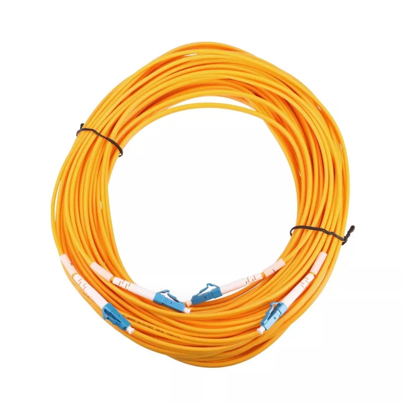 Fibre optic patch cable Extralink EX.2862 LC–LC 0.5 m G.652D FTTH yellow full duplex