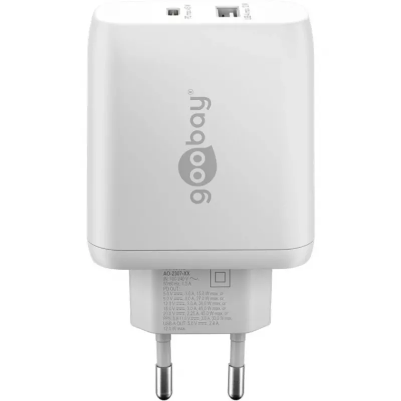 Goobay 65412 mobile device charger Headphones, Laptop, Smartphone, Tablet White AC Indoor