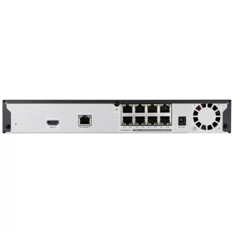 Network video recorder - 8 IP channels - H.265 - 80Mbps - without HDD - HDMI - PoE switch