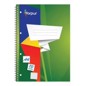Exercise book with spiral Forpus, A4/70, lined, soft cover 0722-022