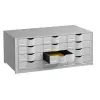 Drawer box Paperflow EO9H4442.02 light grey A4 12 drawers
