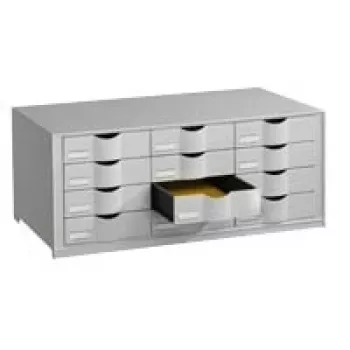 Drawer box Paperflow EO9H4442.02 light grey A4 12 drawers