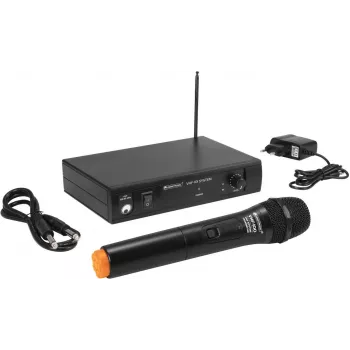 Wireless microphone system Omnitronic VHF-101 212.35 MHz VHF receiver and handheld transmitter