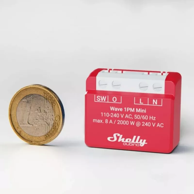 Shelly Qubino Wave 1PM Mini Z-Wave measuring-switching actuator Red