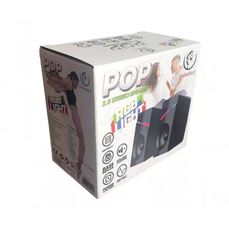 Stereo 2.0 speakers POP, RBLGLO00047, 20W