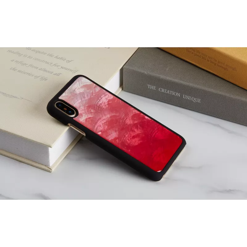 Smartphone case iKins for iPhone XS / XS S — pink lake and black, protective cover