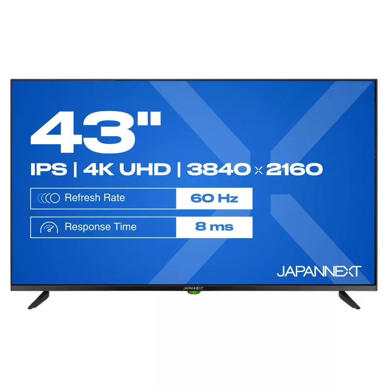 109,2cm/43 (3840x2160) JAPANNEXT JN-IPS430UHD60F 16:9 IPS 60Hz HDMI USB WLAN Speaker Black
