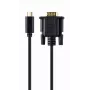 USB graphics adapter Gembird A-CM-VGAM-01, USB-C to VGA, 1920x1080, 0.15 m cable, black