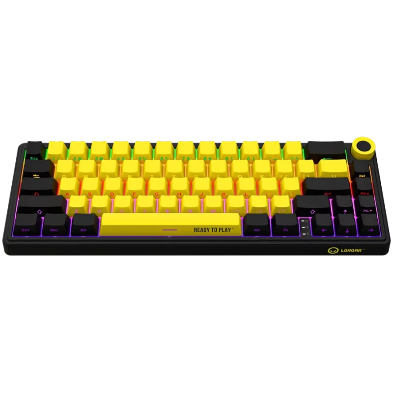 Mechanical gaming keyboard LORGAR KBP70MW 65% Black Yellow EN layout