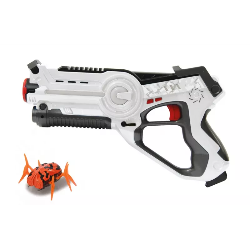 Jamara 410065 Impulse Laser Bug Hunt Set, Toy Laser Gun with Target, White/Orange